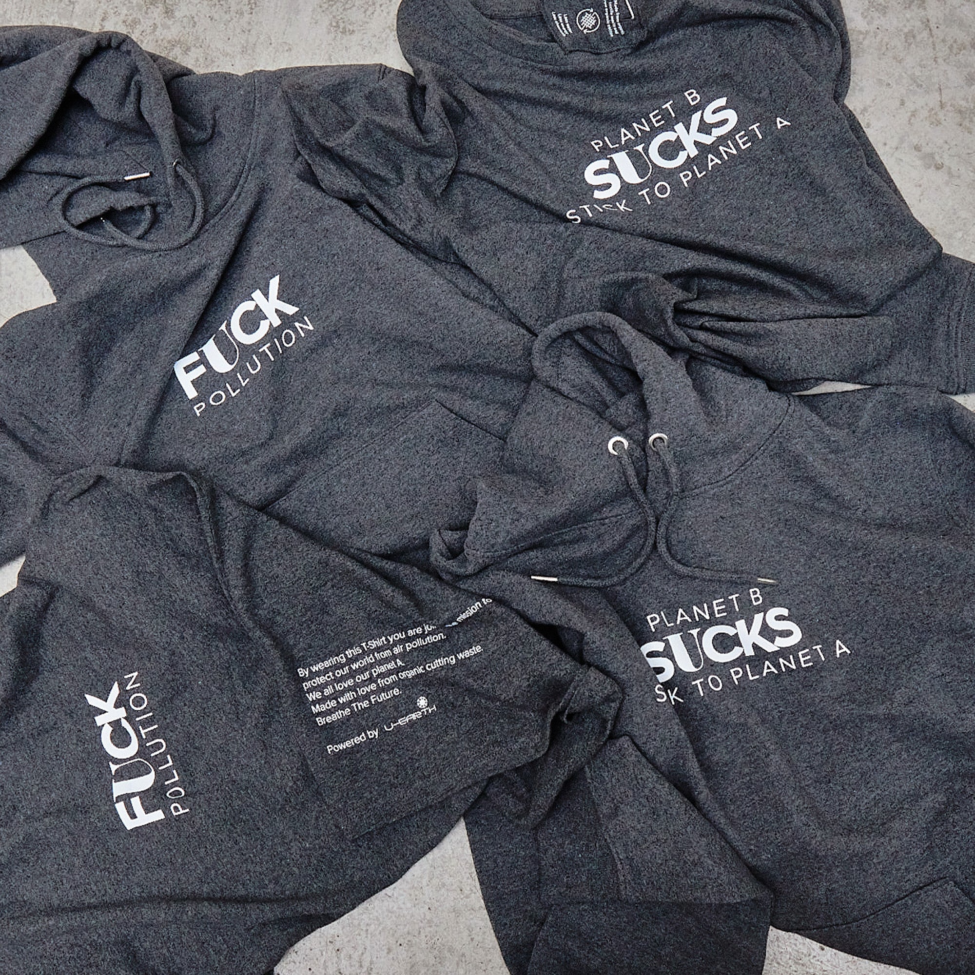 Organic & Recycled Cotton Fuck Pollution Hoodie - U-Earth Store